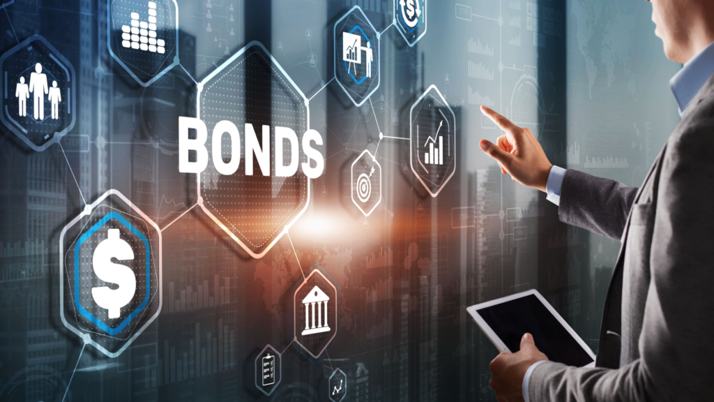 close-up bonds market trading screen with rising yields